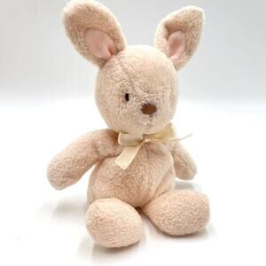 2005 Carters 8" Prestige Toy Bunny Rabbit Plush Baby Flocked Ribbon Beanbag